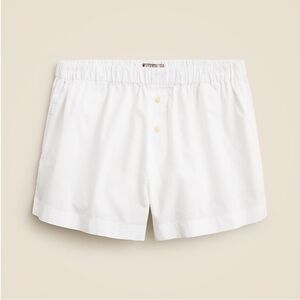 J. Crew Cotton Poplin Boxer Short in White